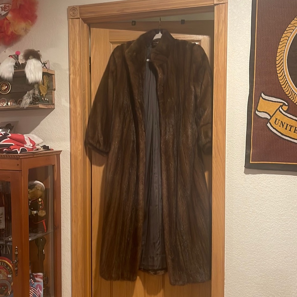 American Legend Dark Brown Lunaraine Mink Coat  Full Length